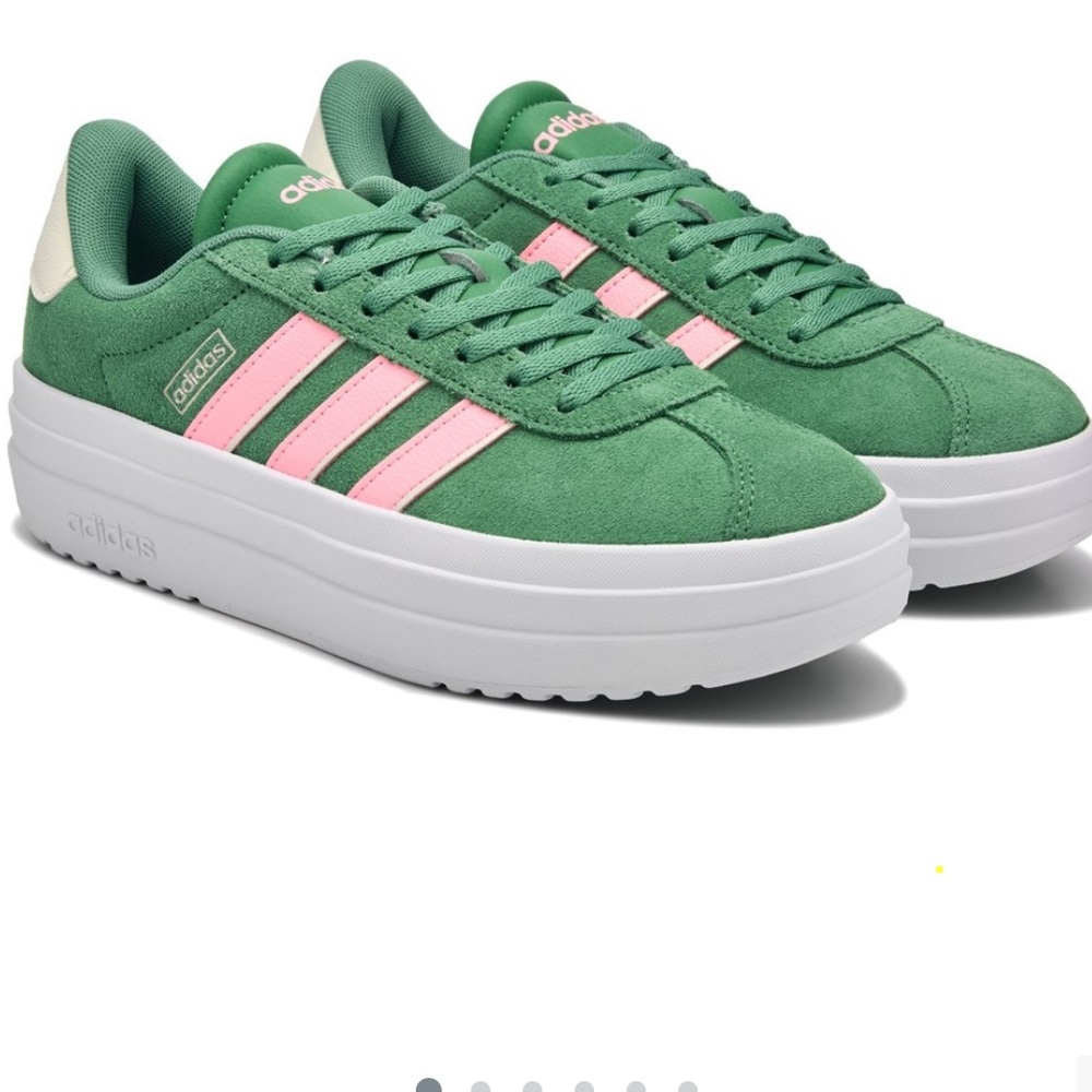 Adidas VL Bold Platforms (green and pink)